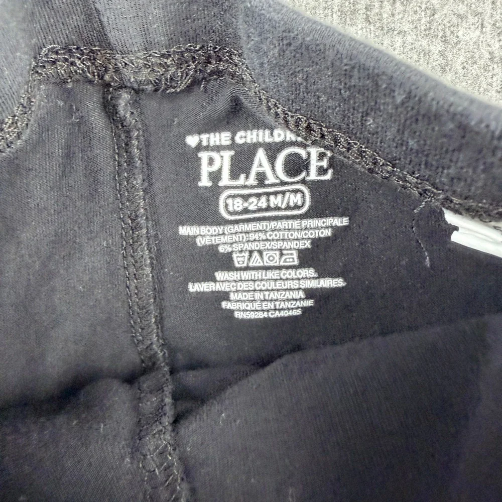 The Children's Place Black Cotton Blend Leggings Toddler‎ Girls 18-24 Months